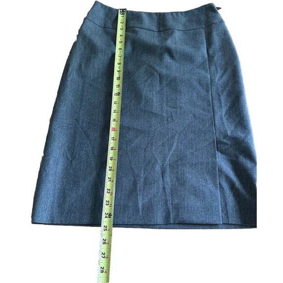 Prada Made In Italy Wool Skirt  Front Slit Side Zip Gray Career Size 44 Waist 30 - Picture 6 of 11